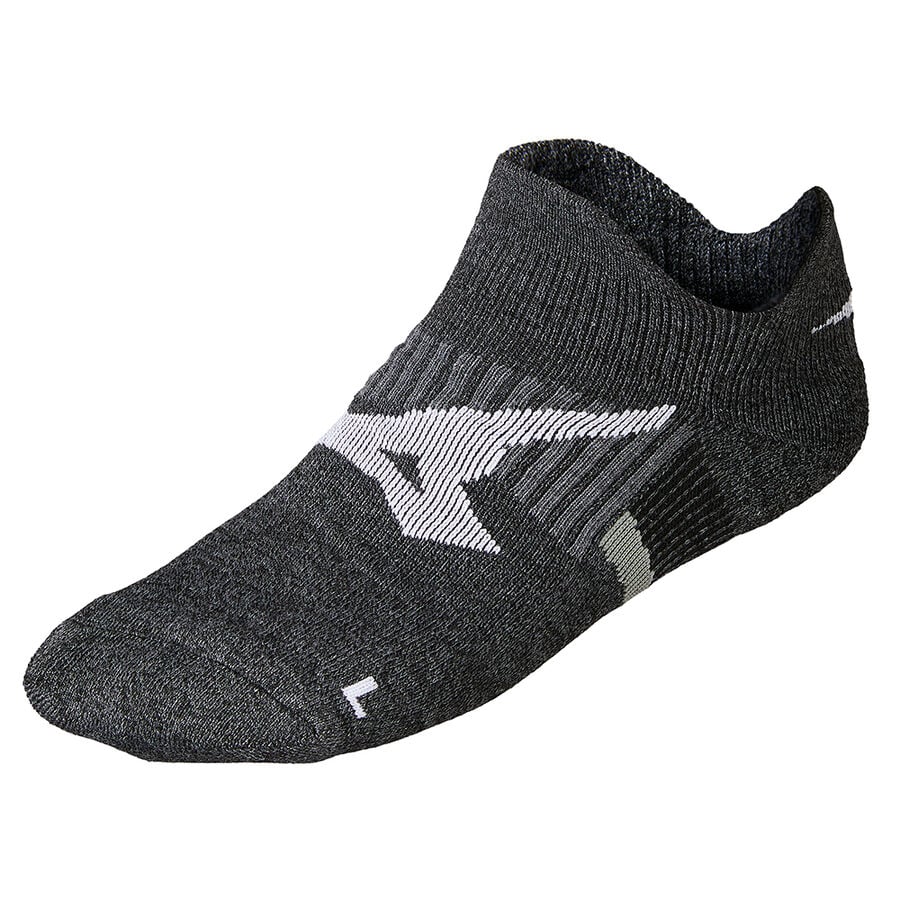 Black Men\'s Mizuno DryLite Race Mid Sports Socks | Philippines-516037