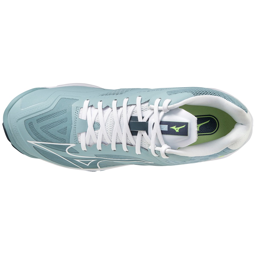 Blue Grey / Light Green Women's Mizuno Wave Lightning Z7 Mid Volleyball Shoes | Philippines-514698
