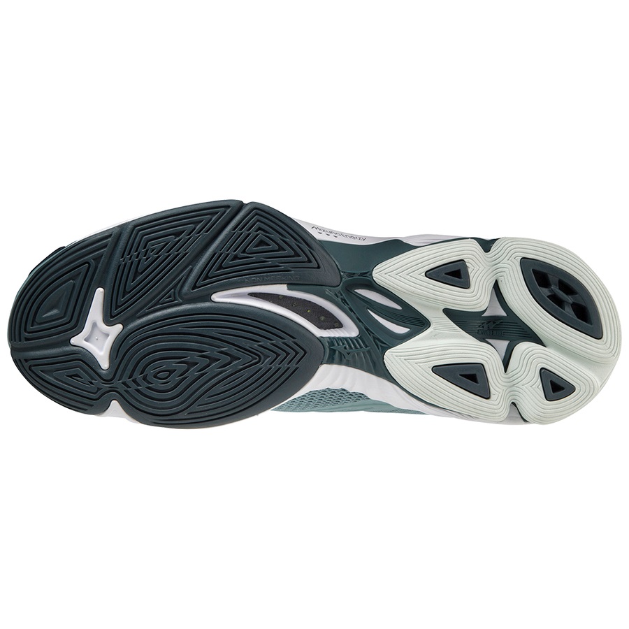 Blue Grey / Light Green Women's Mizuno Wave Lightning Z7 Mid Volleyball Shoes | Philippines-514698