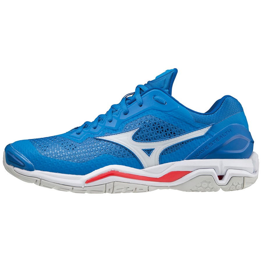 Blue / Red Women\'s Mizuno Wave Stealth V Handball Shoes | Philippines-784910
