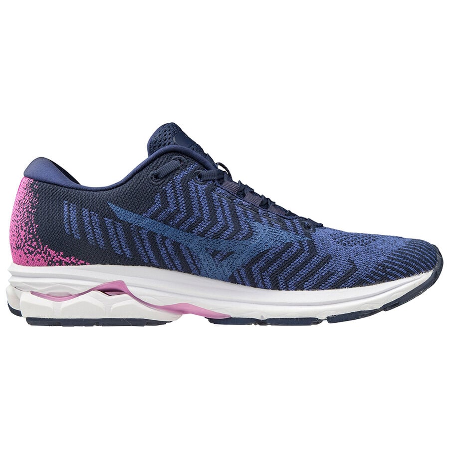 Blue / Rose Women's Mizuno Wave Rider Waveknit3 Running Shoes | Philippines-736918
