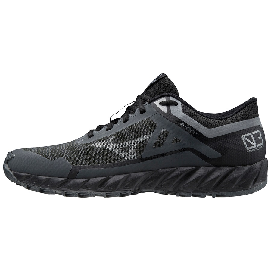 Grey / Grey / Black Men\'s Mizuno Wave Ibuki 3 GTX Trail Running Shoes | Philippines-750216