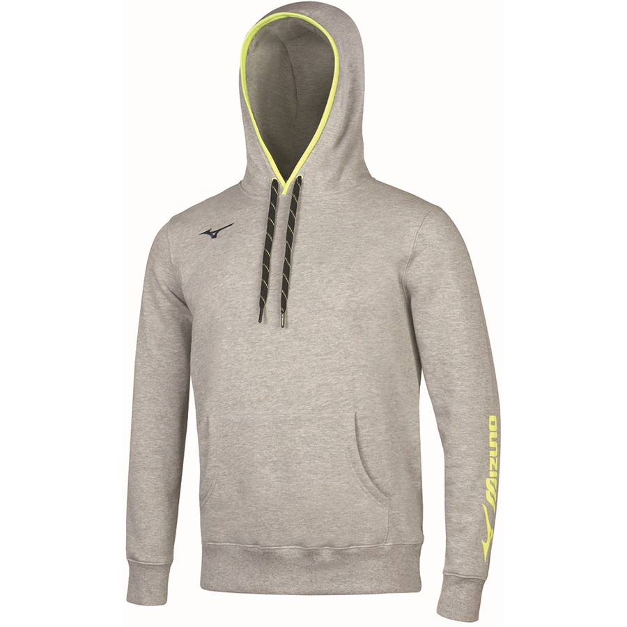 Grey Men\'s Mizuno Sweat Hoodie | Philippines-024675