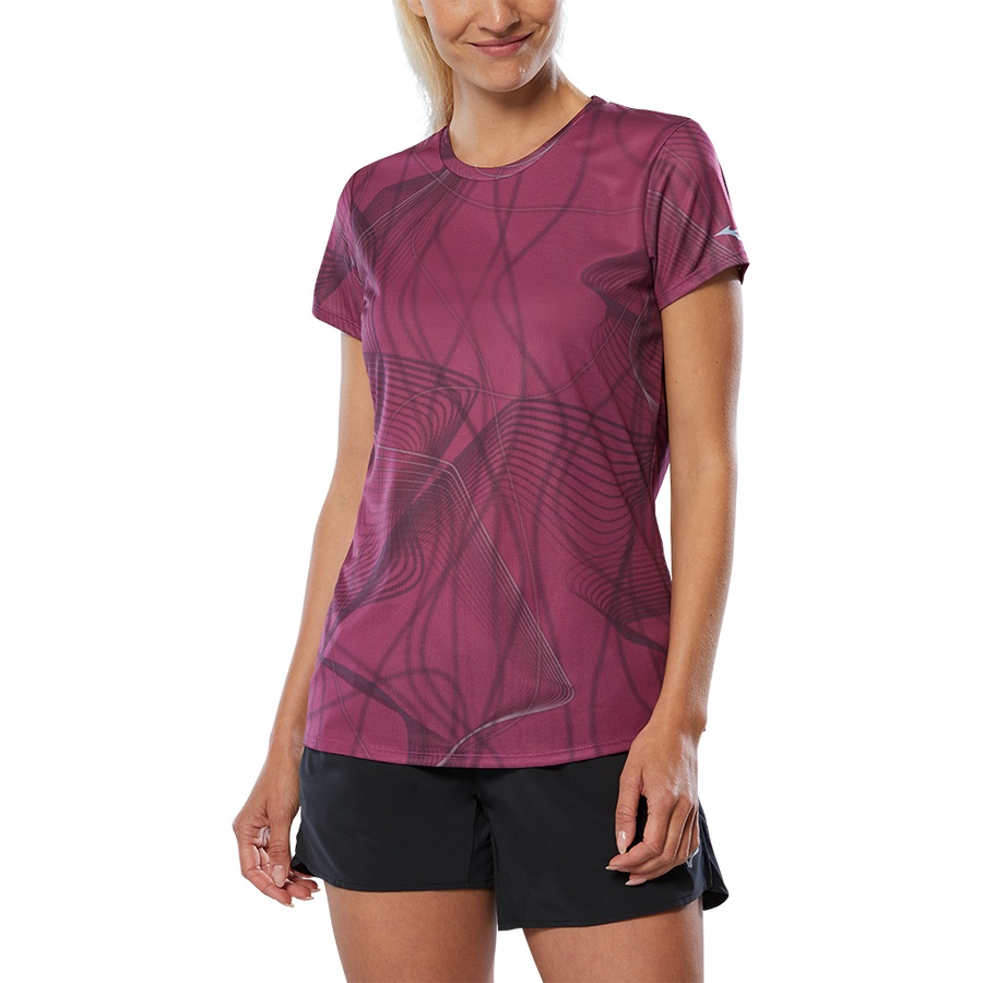 Purple Women's Mizuno Graphic Tee | Philippines-306519