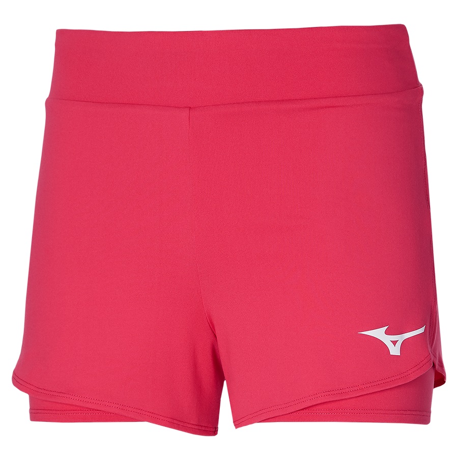 Red Women\'s Mizuno Flex Shorts | Philippines-675091