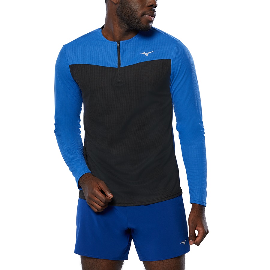 Royal Men's Mizuno Dryaeroflow Ls Hz Tops | Philippines-947850