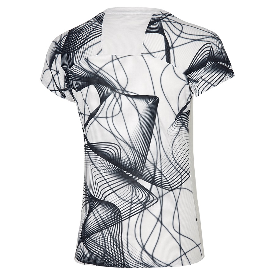 White / Black Women's Mizuno Aero Tee | Philippines-438179