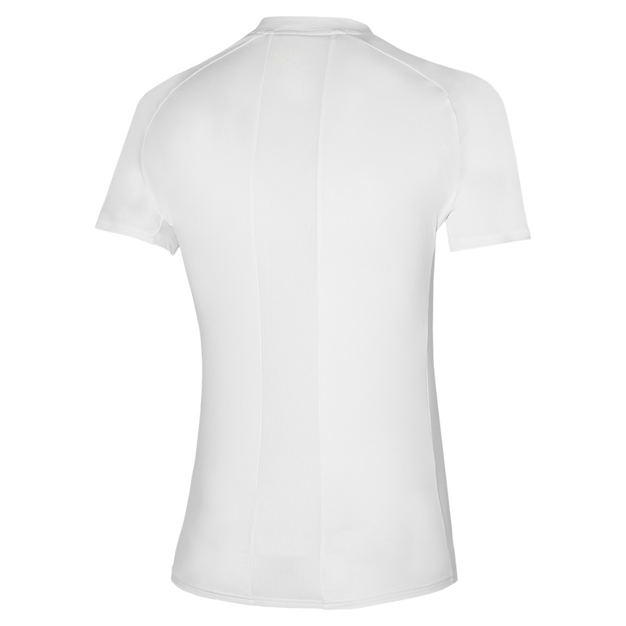 White Men's Mizuno Shadow Polo Tops | Philippines-194806
