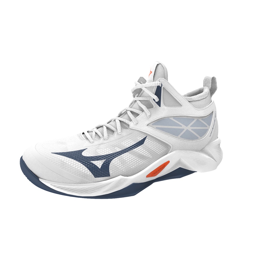 White Men's Mizuno Wave Dimension Mid Volleyball Shoes | Philippines-467219