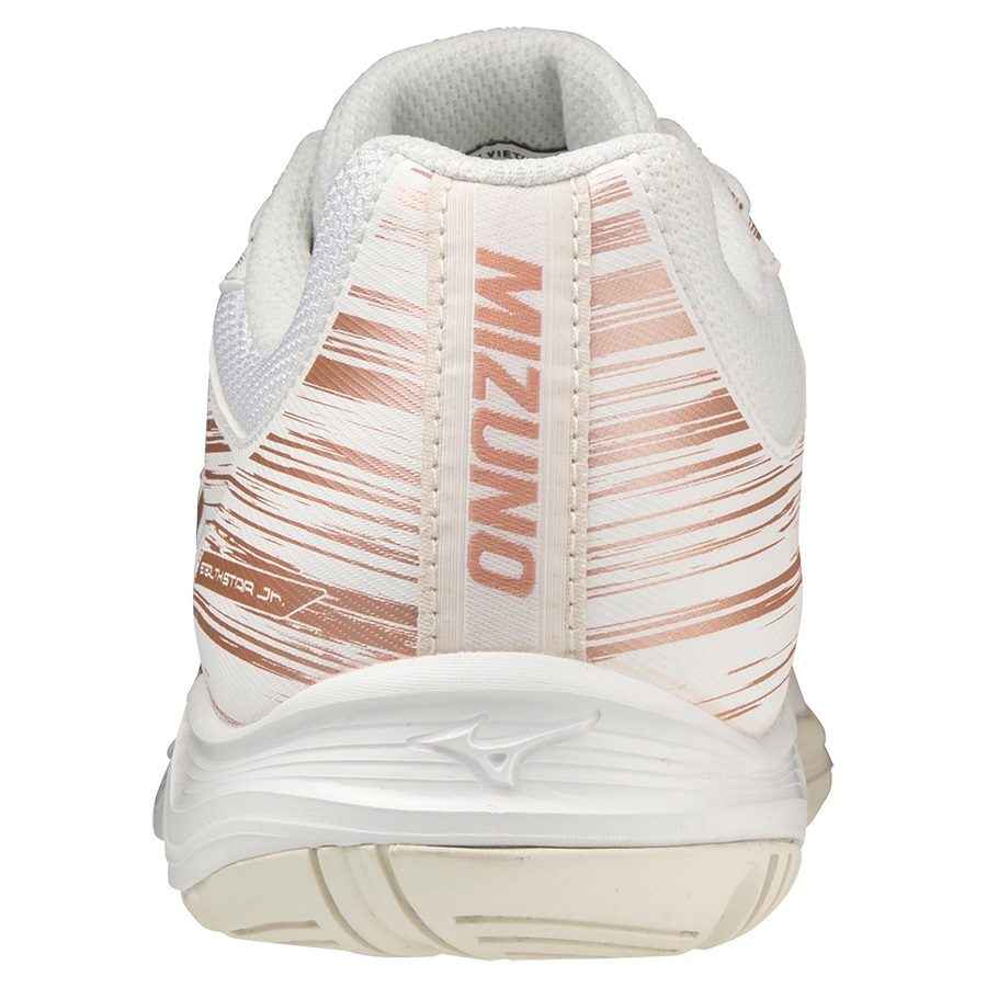 White / Rose / White White Men's Mizuno STEALTH STAR JUNIOR Volleyball Shoes | Philippines-065294