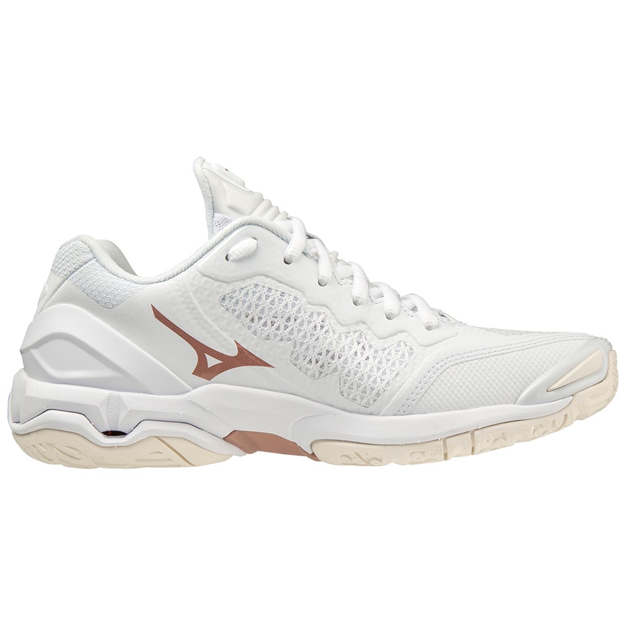 White Women's Mizuno Wave Stealth V Handball Shoes | Philippines-702486