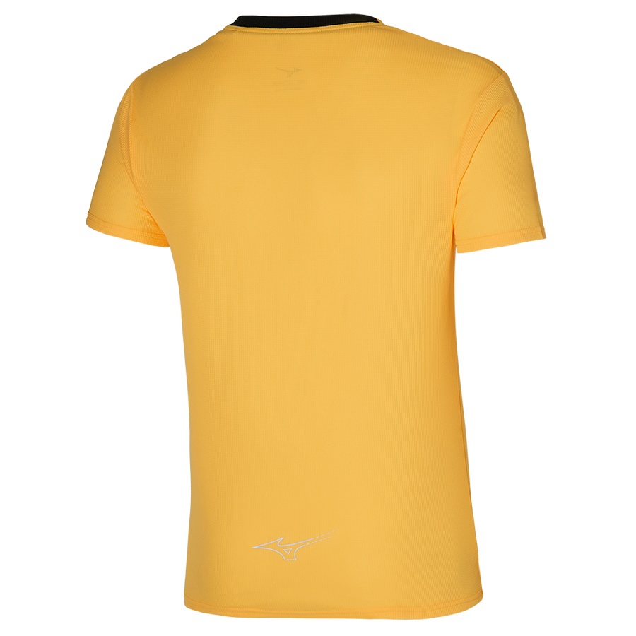 Yellow Men's Mizuno Dryaeroflow Tee | Philippines-208376