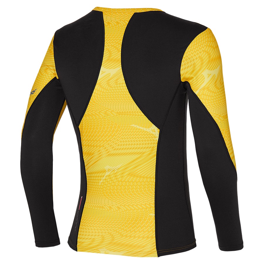 Yellow Men's Mizuno Virtual Body G3 Crew Tops | Philippines-412639