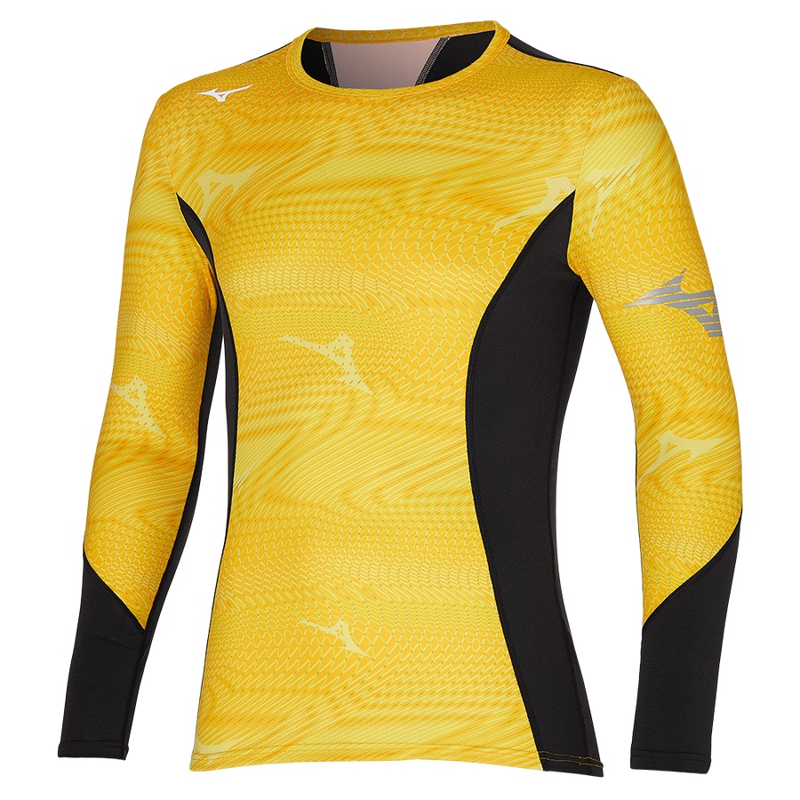Yellow Men\'s Mizuno Virtual Body G3 Crew Tops | Philippines-412639