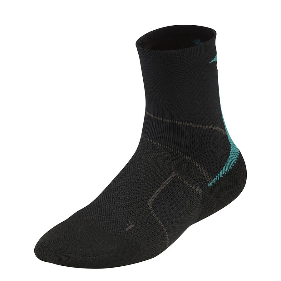 Black / Blue Women's Mizuno ER Trail Sports Socks | Philippines-680714
