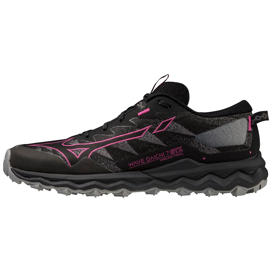 Black / Fuchsia Women's Mizuno Wave Daichi 7 GTX Trail Running Shoes | Philippines-256497