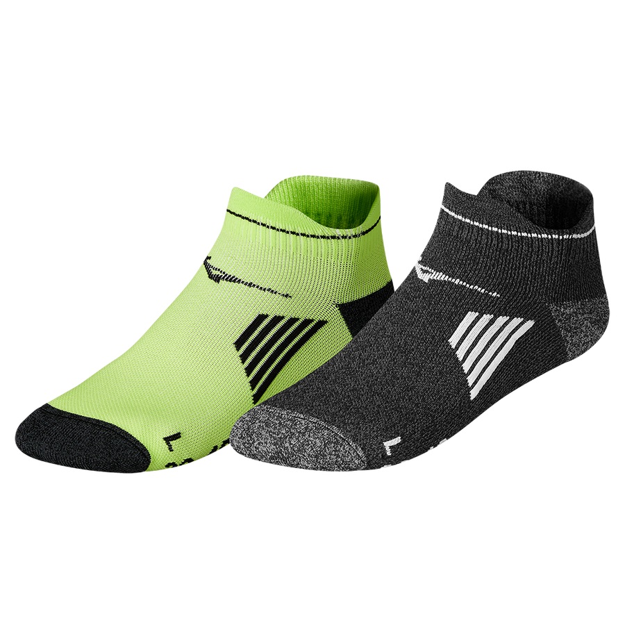 Black / Light Green Green Men's Mizuno Active Training Mid 2P Sports Socks | Philippines-908417