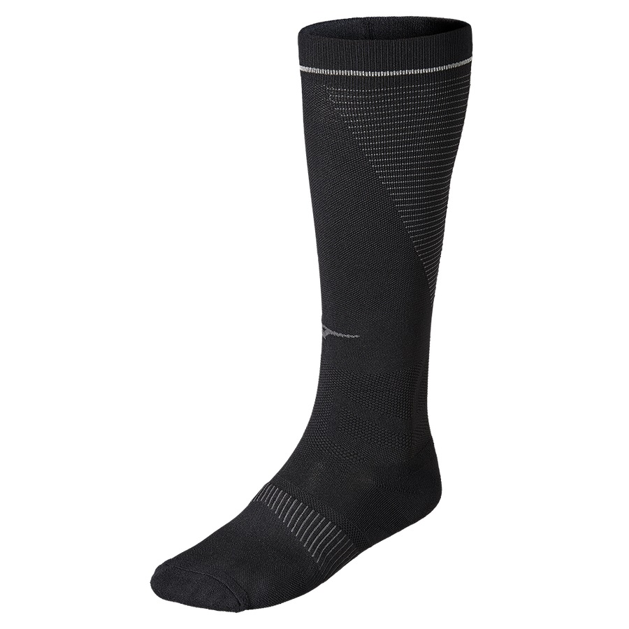 Black Men's Mizuno Compression Sports Socks | Philippines-590723