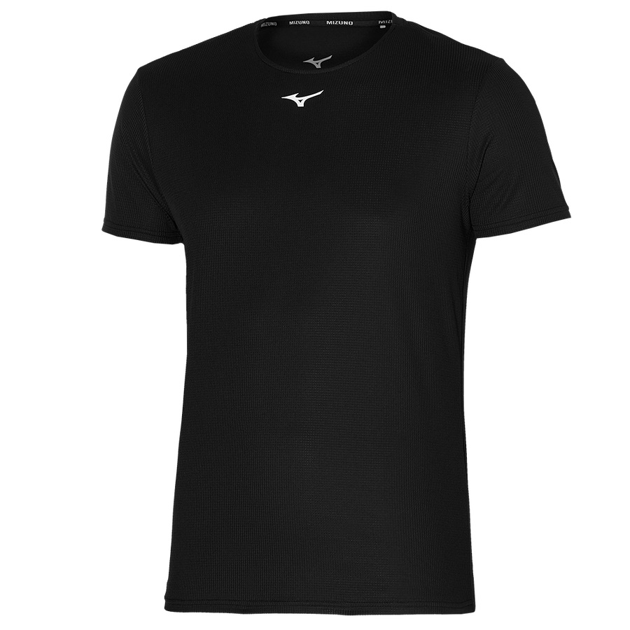 Black Men's Mizuno Dryaeroflow Tee | Philippines-576394