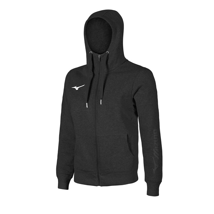 Black Men's Mizuno Sweat FZ Hoodie | Philippines-026917