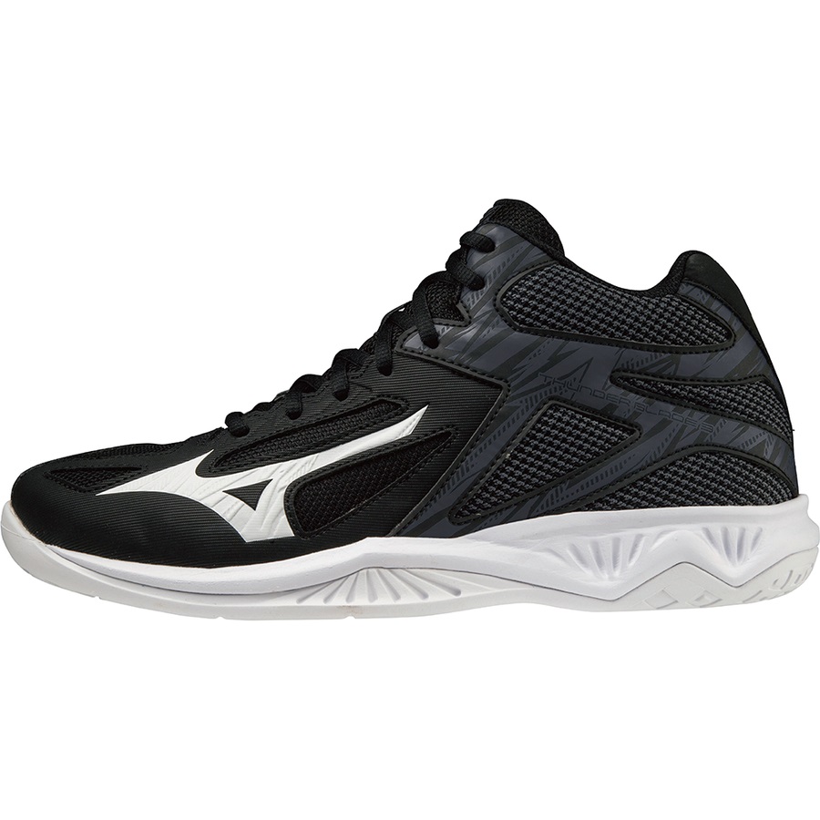Black Men's Mizuno Thunder Blade 3 Mid Volleyball Shoes | Philippines-691720