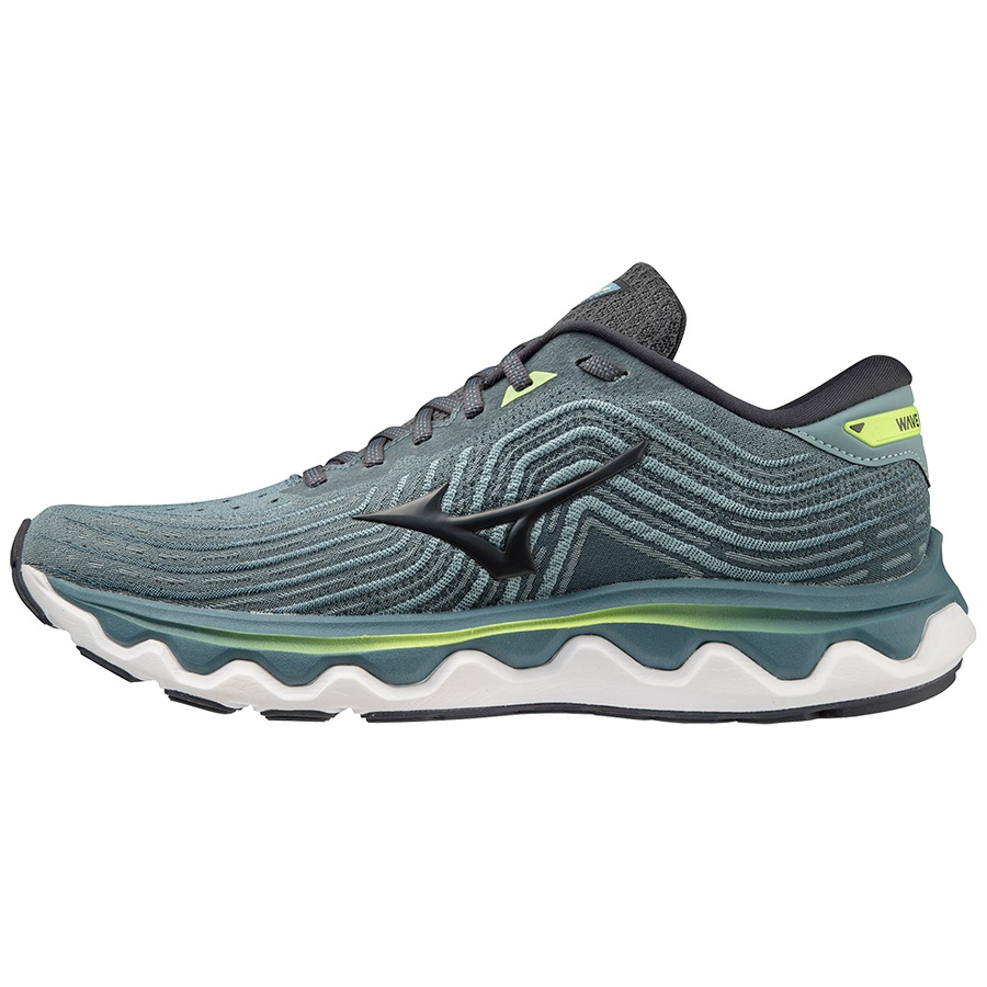 Blue / Light Green Men's Mizuno Wave Horizon 6 Running Shoes | Philippines-465870