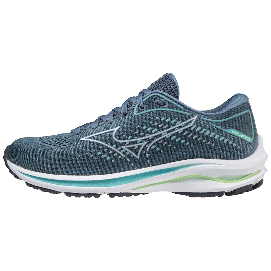 Blue / Turquoise Women's Mizuno Wave Rider 25 Running Shoes | Philippines-325168