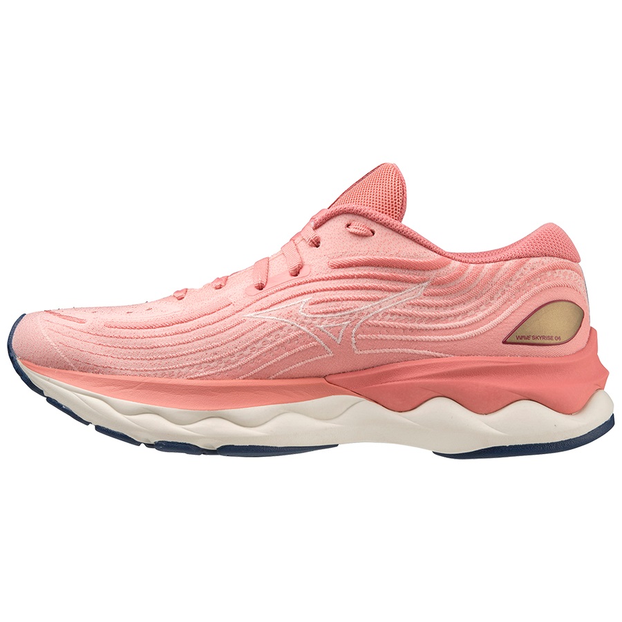 Coral / Grey / Coral Women's Mizuno WAVE SKYRISE 4 Running Shoes | Philippines-172846