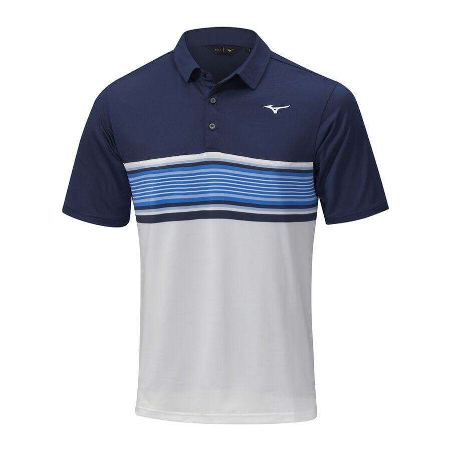 Deep Navy Men's Mizuno Quick Dry Oceanic Polo Tops | Philippines-341680