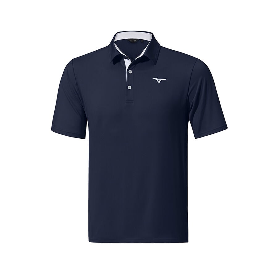 Navy Men's Mizuno QD Comp Polo Tops | Philippines-974026