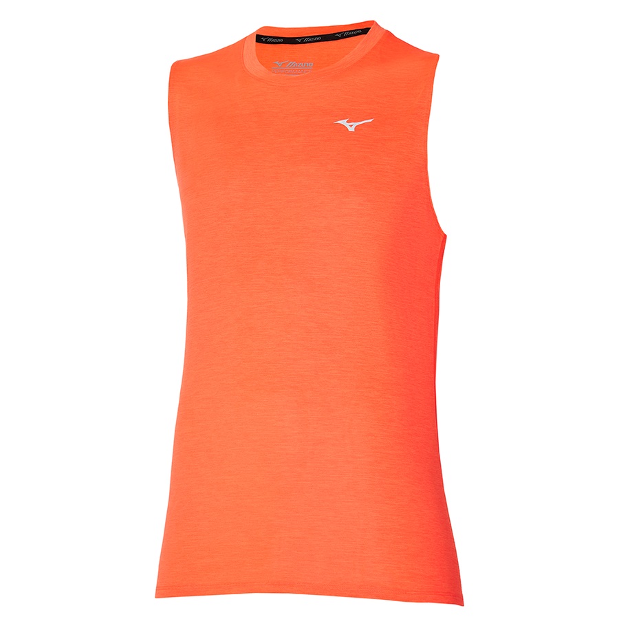 Orange Men's Mizuno Impulse Core Sleeveless Tops | Philippines-923507