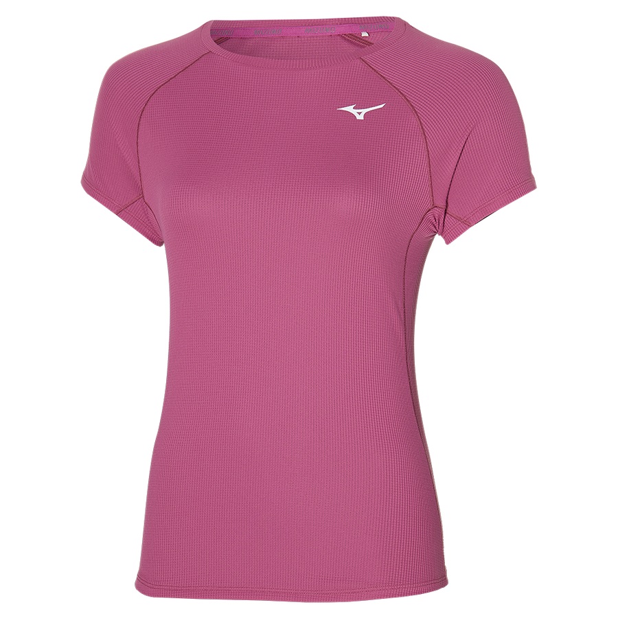 Pink Women's Mizuno Dryaeroflow Tee | Philippines-594213