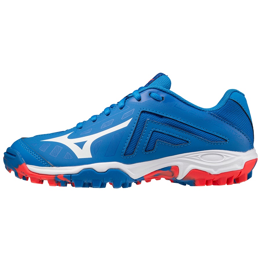 Silver / Blue Men's Mizuno Wave Lynx Junior Field Hockey Shoes | Philippines-302847