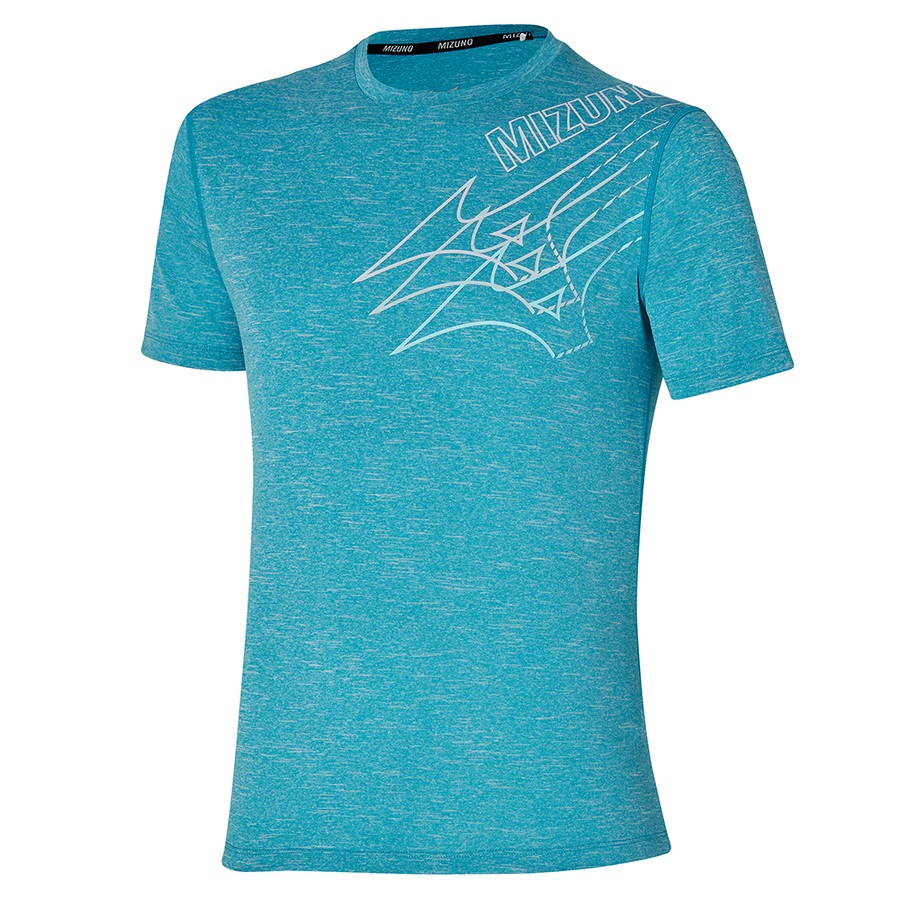 Turquoise Men's Mizuno Core Mizuno Tee | Philippines-641357