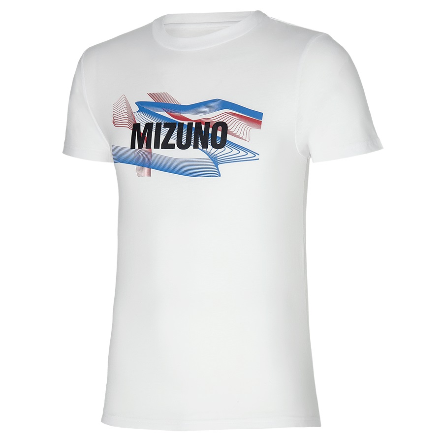 White Men's Mizuno Graphic Tee | Philippines-356129