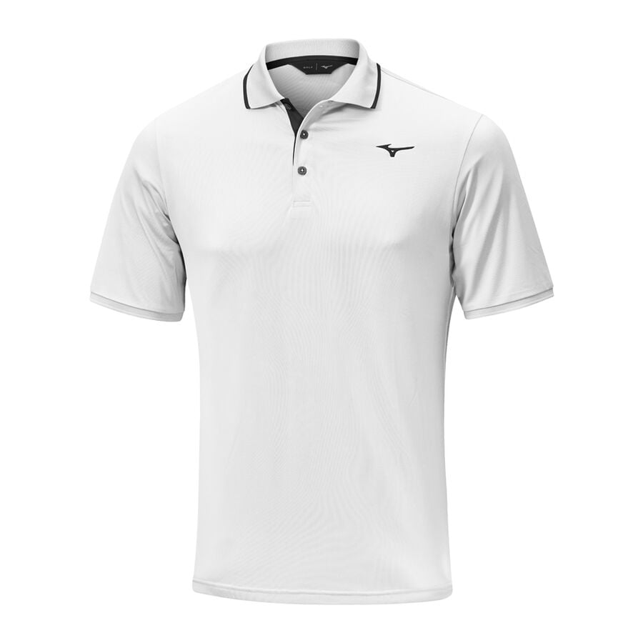 White Men's Mizuno Move Tech Quick Dry Polo Plus Tops | Philippines-609581
