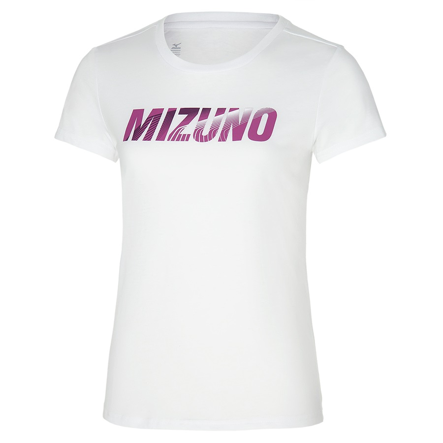 White Women's Mizuno Graphic Tee | Philippines-392864
