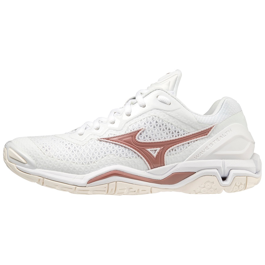White Women's Mizuno Wave Stealth V Handball Shoes | Philippines-702486